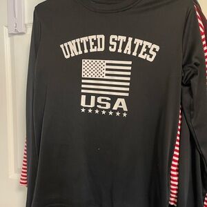 Black United States Flag Long Sleeve Shirt